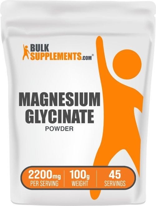 BulkSupplements.com Magnesium Glycinate Powder - Magnesium Bisglycinate, Magnesium Supplement, Magnesium Glycinate 400mg - Gl