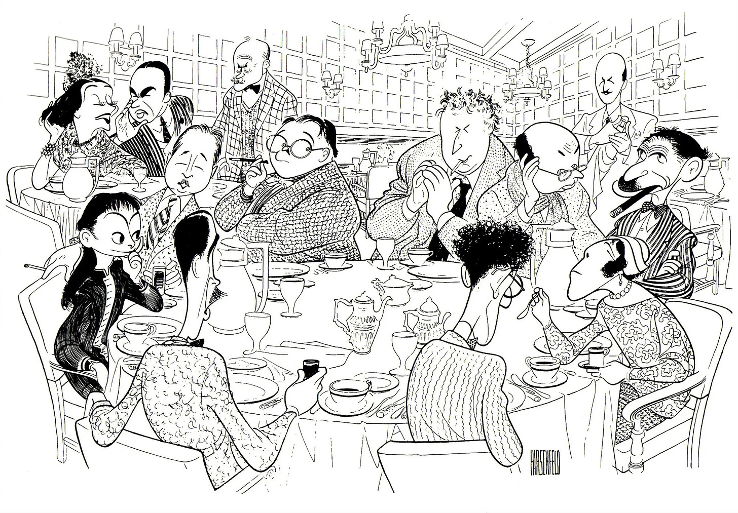 "The Algonquin Round Table," by Al Hirschfeld, 1962.