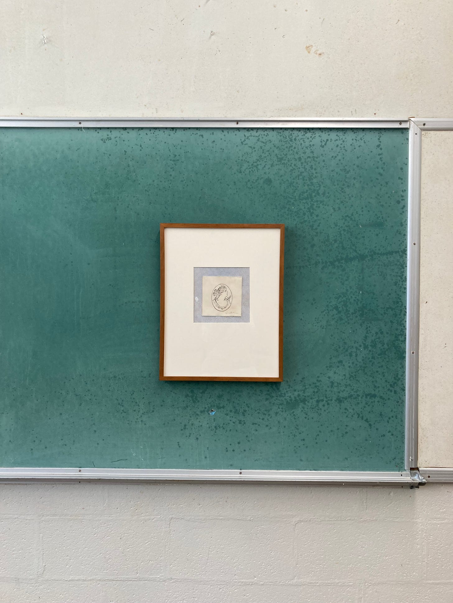 Rauschenberg on blackboard