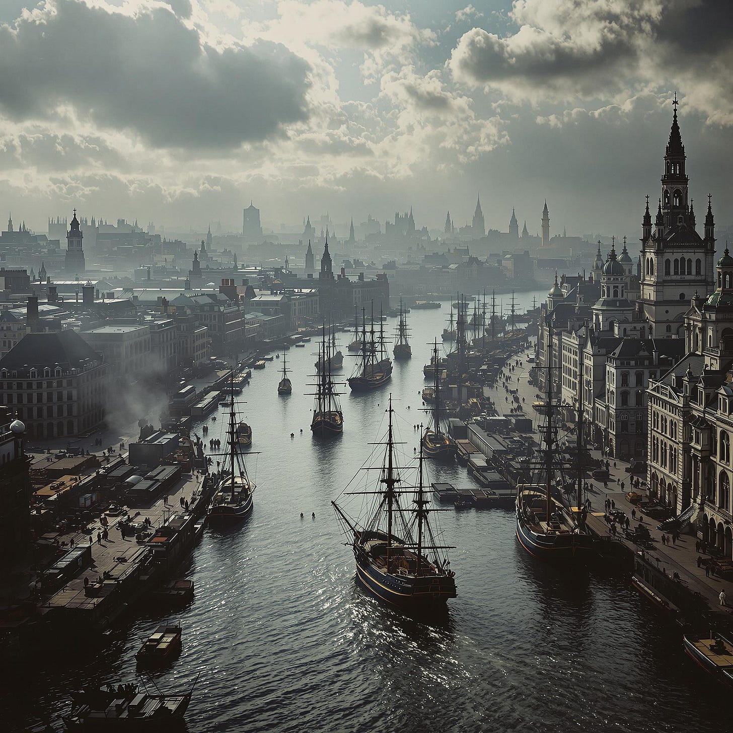 AI generated image of 1800s London