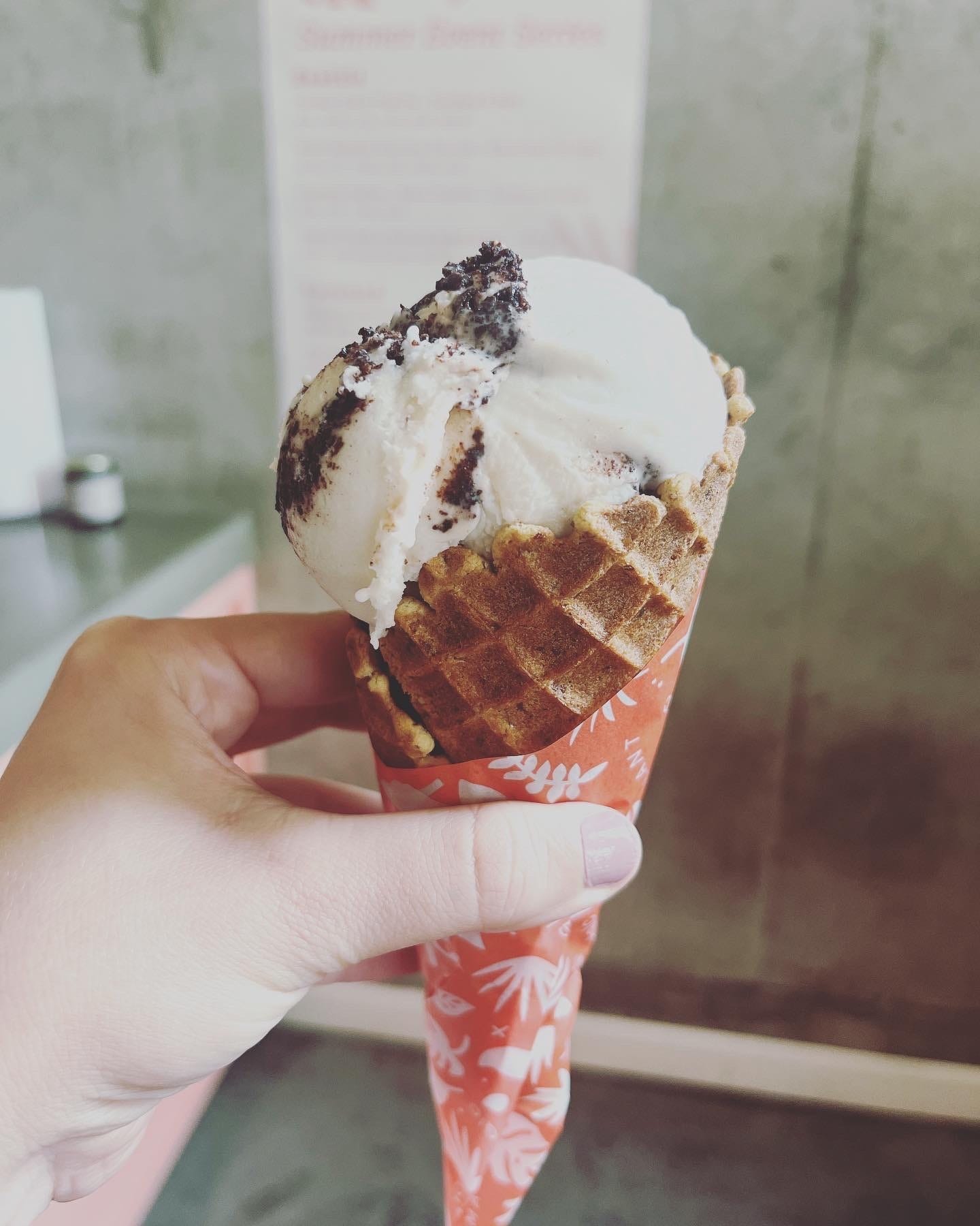 gluten-free ice cream on cone