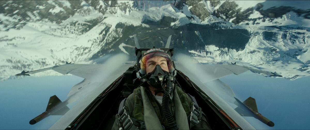 Top Gun Maverick Tom Cruise jet upside down