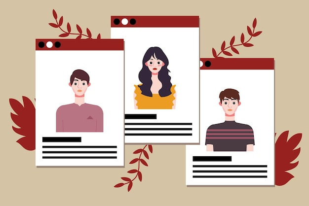 Concepto de redes sociales Ilustración vectorial en estilo plano Grupo de  personas | Vector Premium