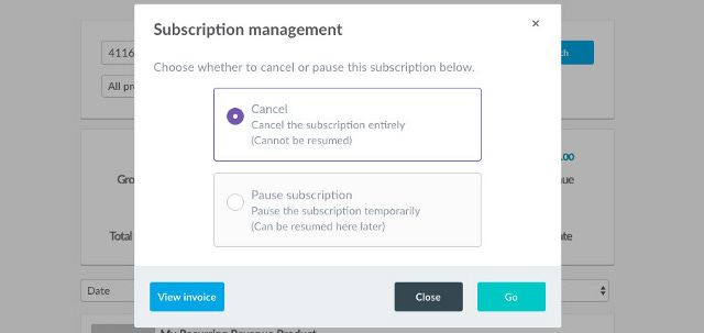A subscription management model offering customers the option to pause.