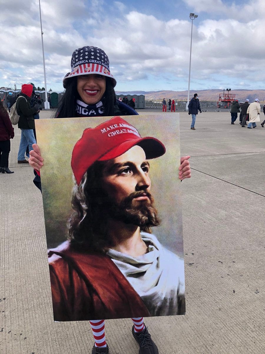 Andrew L. Seidel on Twitter: "White Jesus in a #MAGA hat is perhaps my new  front-runner for perfect encapsulation of Christian Nationalism in  #Election2020" / Twitter