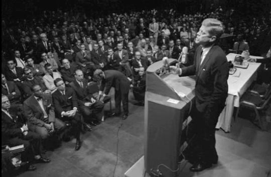 John F Kennedy: 'The very word "secrecy" is repugnant in a free and open  society', Secret Societies Speech - 1961 — Speakola