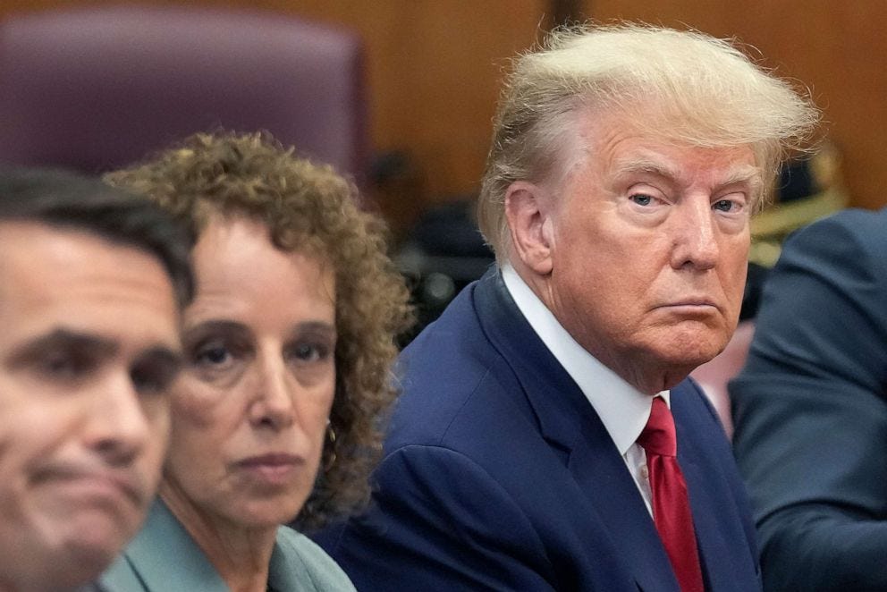 Historic Trump photo released from inside courtroom as arraignment hearing  begins - ABC News