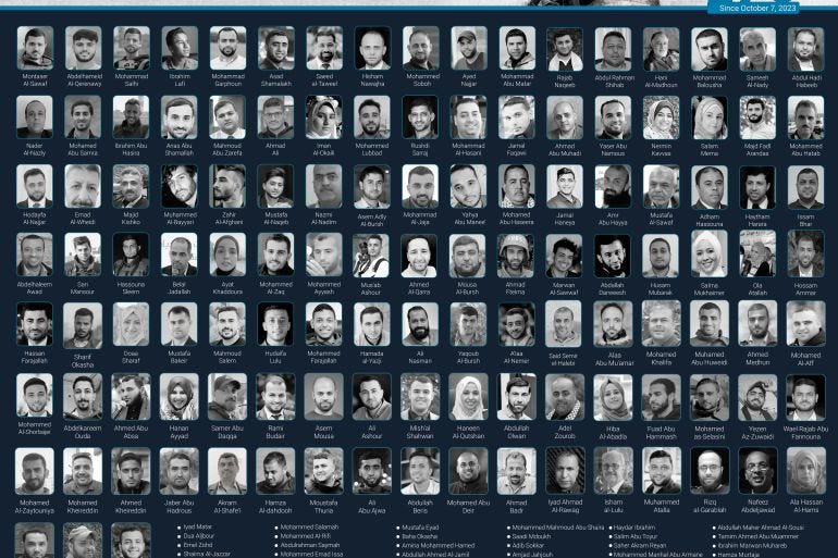 ANKARA, TURKIYE - SEPTEMBER 23: An infographic titled "173 journalists killed in Israeli-Palestinian conflict" created in Ankara, Turkiye on September 23, 2024. ( Omar Zaghloul - Anadolu Agency )