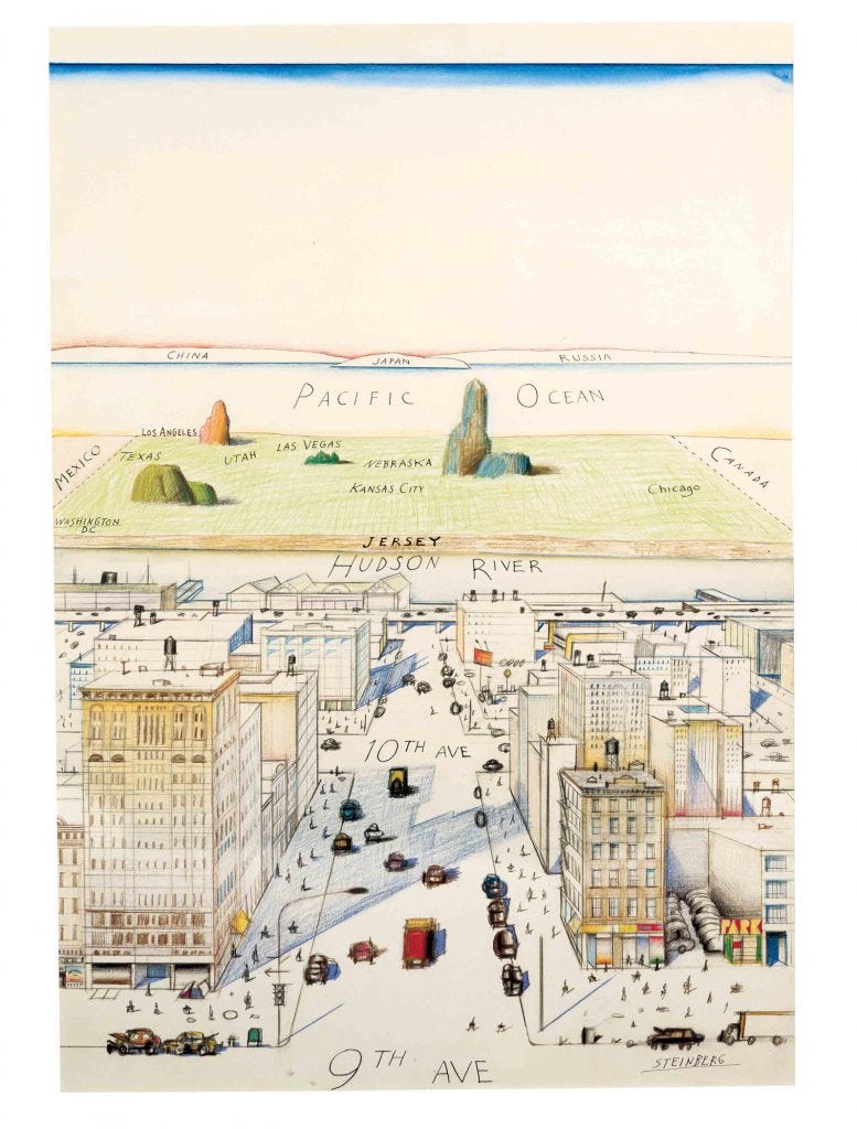 View of the World from 9th Avenue & Steinbergian Cartography - Saul  Steinberg Foundation