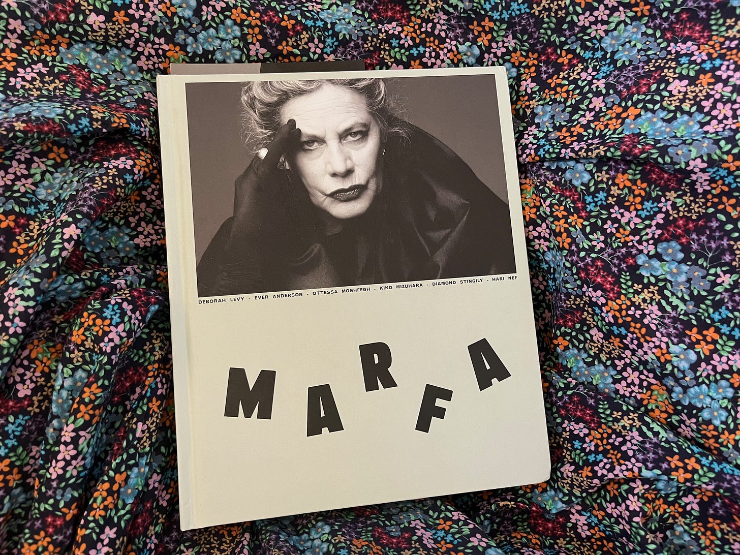 My copy of Marfa Journal with Deborah Levy on the cover looking glamorous