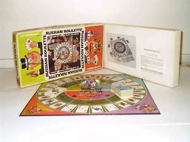 A picture of a board game called russian roulette