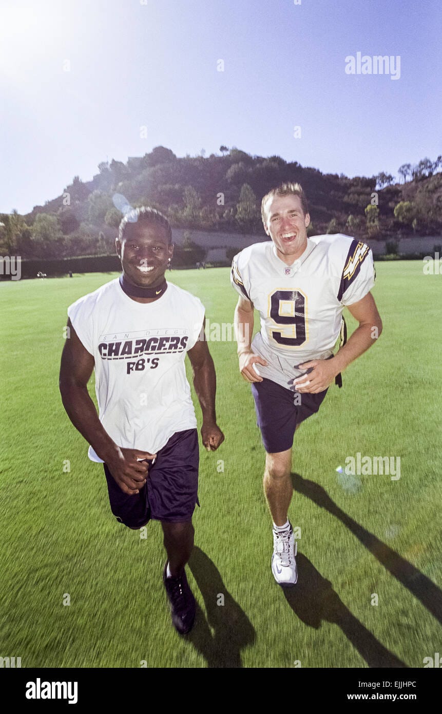 SAN DIEGO, CA – SEPTEMBER 20: LaDainian Tomlinson and Drew Brees  quarterback in San Diego, California on September 20, 2002 Stock Photo -  Alamy