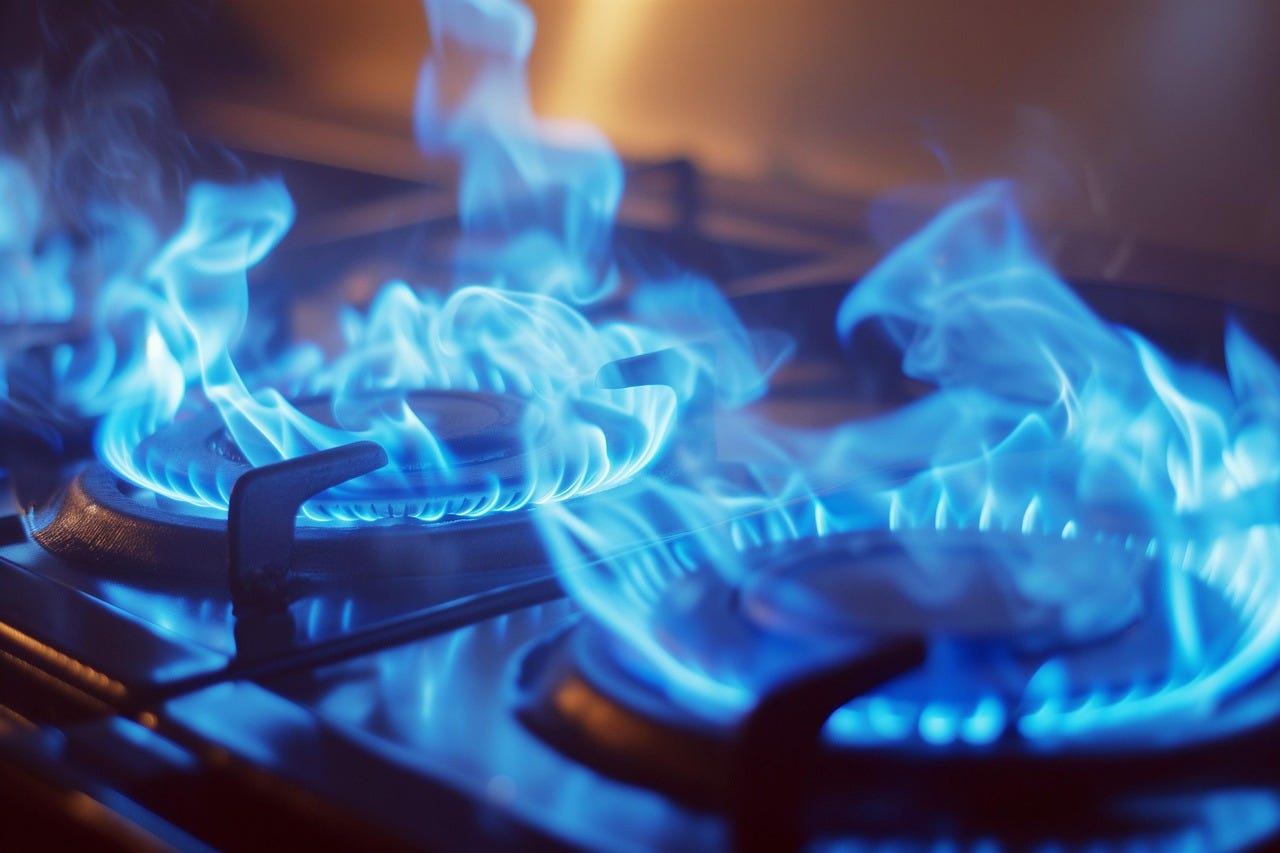 Flames from a gas stove Flames from a gas stove
