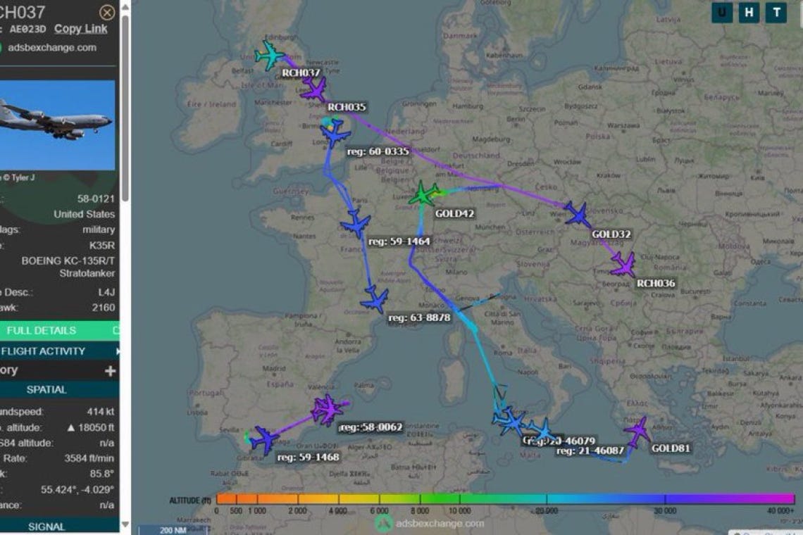 Refueling Aircraft Sent from CONUS Yesterday, Moving Toward Middle East
