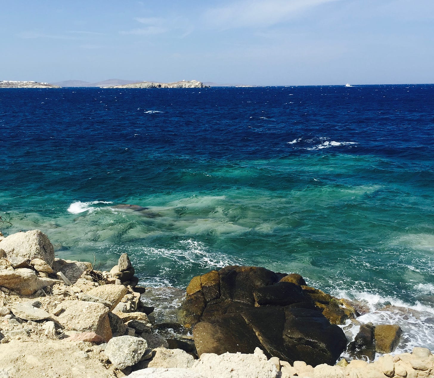 Shoreline in Mykonos, Greece