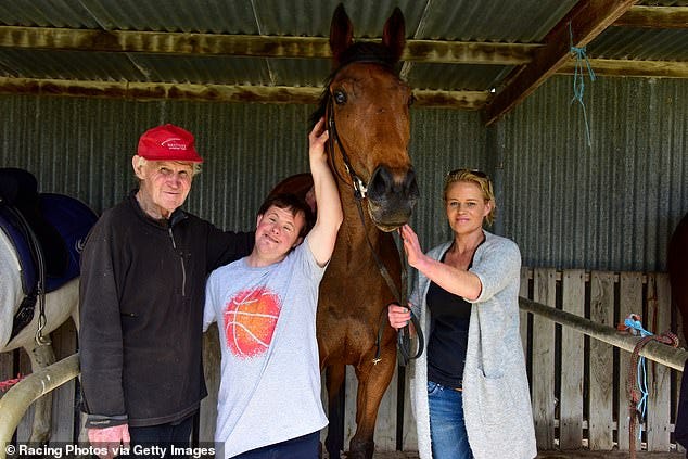 Former jockey Bernadette Payne (pictured right, next to her father Patrick, left, and brother Stevie, second from left) has tragically passed away, aged 51