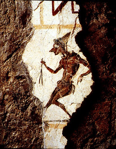 Dancer with Conical Hat Holding Noisemaker, Columbarium Villa Pamphili  (Illustration) - World History Encyclopedia
