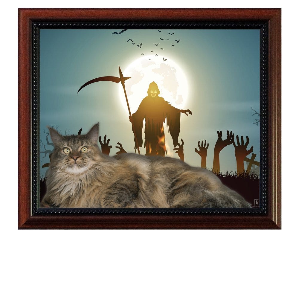 Grim Reaper Zombies" — Frame Your Feline