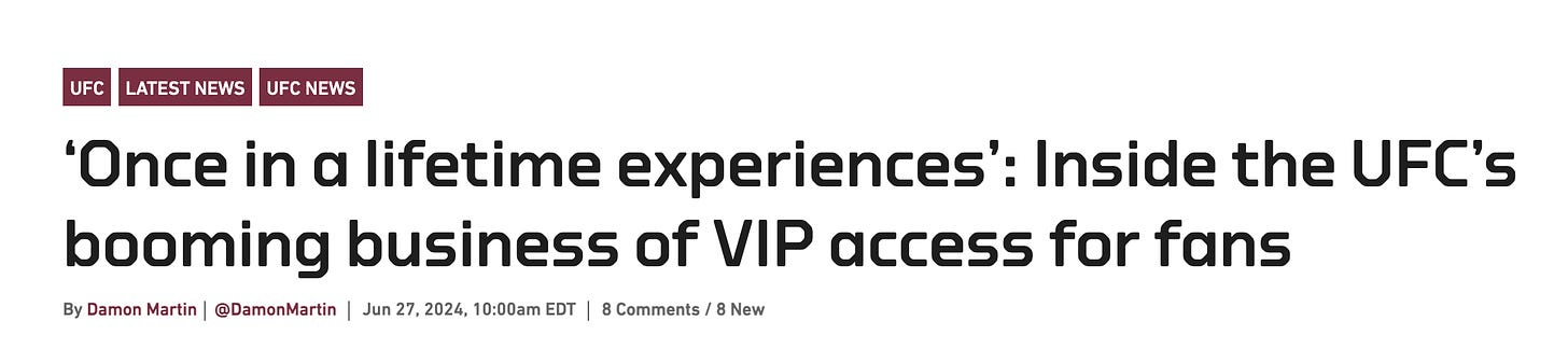 ‘Once in a lifetime experiences’: Inside the UFC’s booming business of VIP access for fans