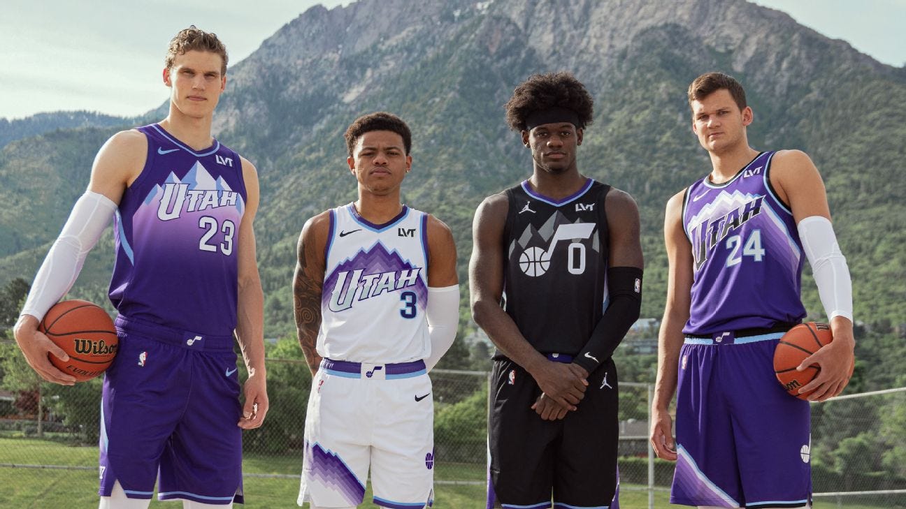 Mountain purple and midnight black - Inside the Utah Jazz's uniform and  logo revamp - ESPN