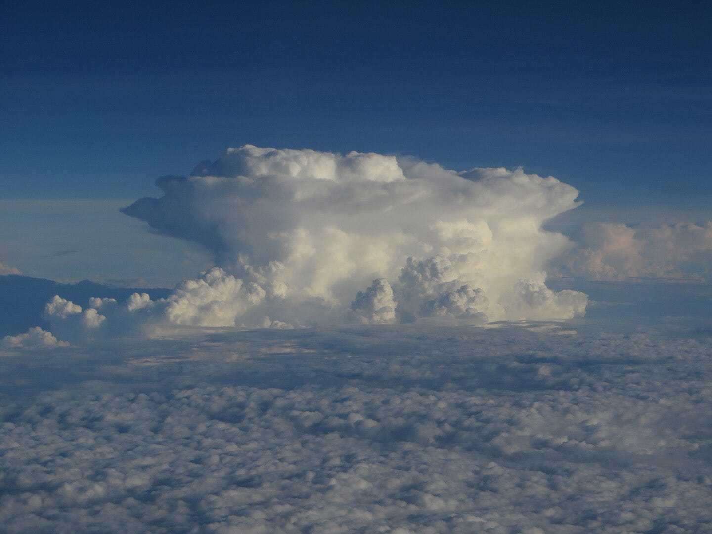 Aerial view of a cumulonimbus capillatus cloud.