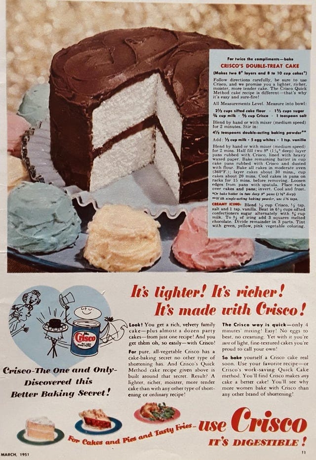 r/vintageads - 1951 Crisco advertising.