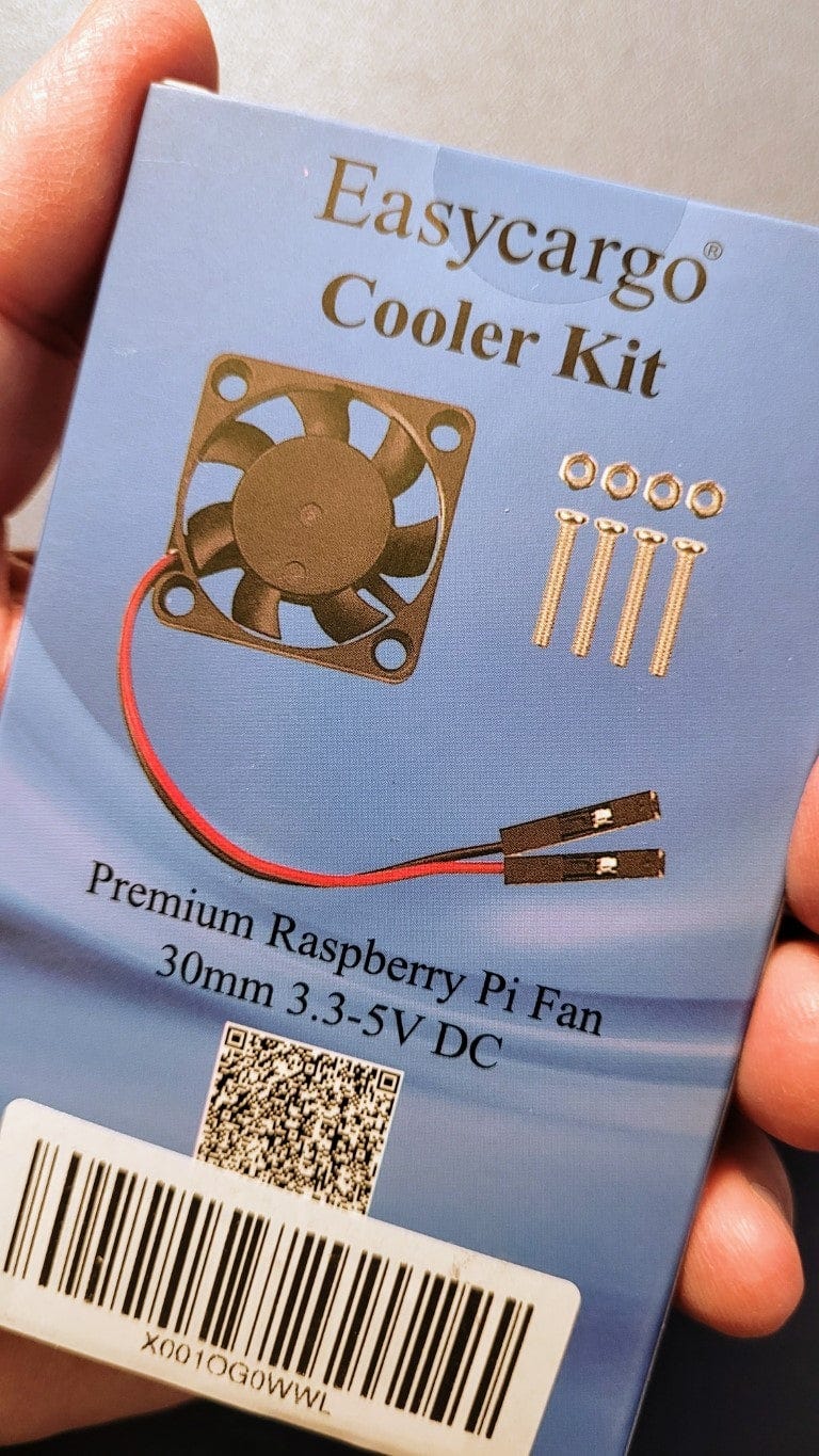 The cooler kit includes two fans and several heat sinks