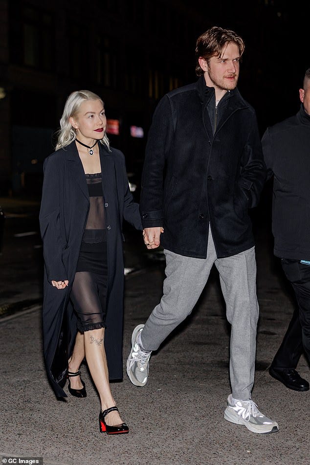 Phoebe Bridgers puts on a racy display in a black sheer dress as she makes  a rare appearance with boyfriend Bo Burnham in New York | Daily Mail Online