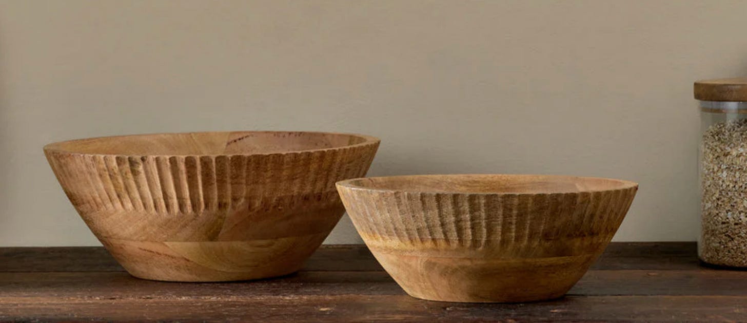 mango etched wooden bowl