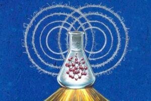 Illustration of pair plasma in a beaker