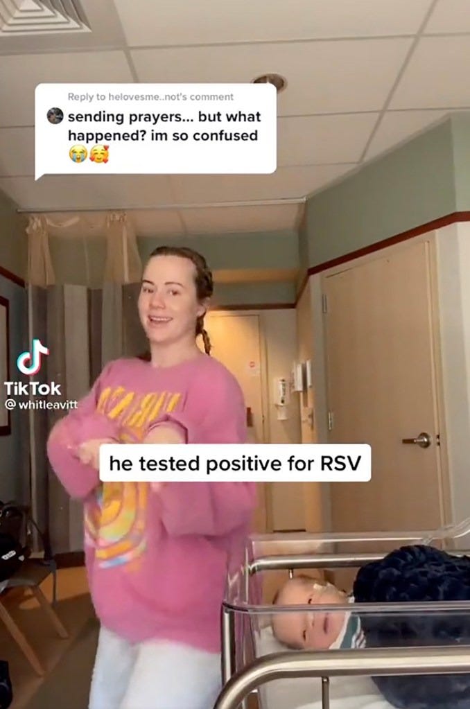 Mom Whitney Leavitt is causing a social media divide with viral clip of her dancing next to her sick, hospitalized newborn. 