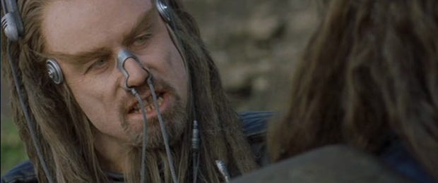 In Battlefield Earth (2000), nearly every camera angle is crooked. This is  a deliberate choice made to highlight the crooked nature of L. Ron Hubbard,  the original book's author. : r/shittymoviedetails