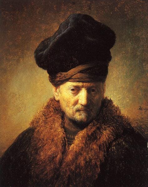 Bust of an Old Man in a Fur Cap, 1630 - Rembrandt