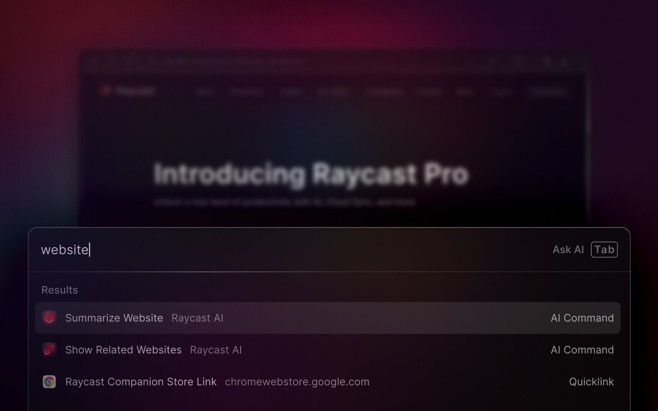 Raycast Companion - Chrome Web Store