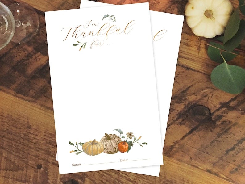 I'm Thankful For... cards digital print pumpkins image 1