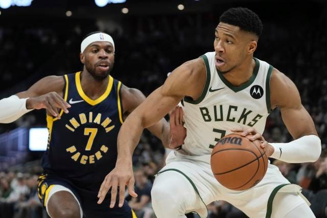 Giannis Antetokounmpo drops career-high 64 points over Pacers, then  tensions rise over game ball