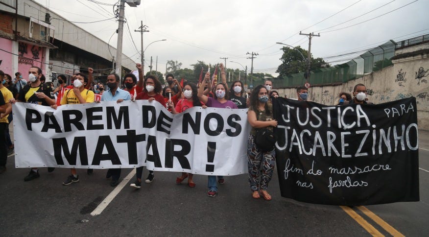 Protesto contra a operação da Polícia Civil do RJ que deixou 28 mortos no morro do Jacarezinho