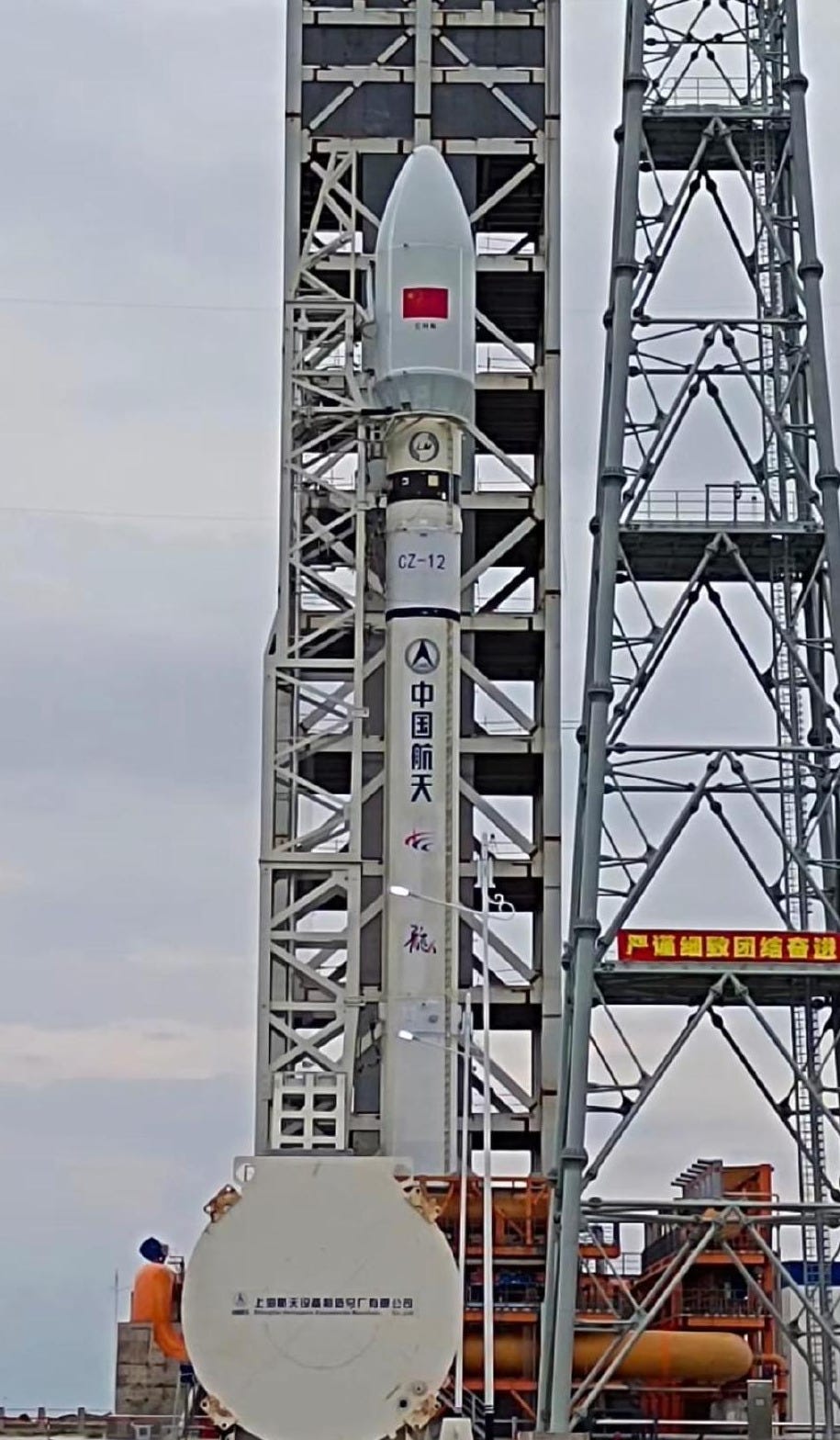 The Long March 12 Y1 vehicle at Commercial Launch Pad 2 for testing on October 8th.