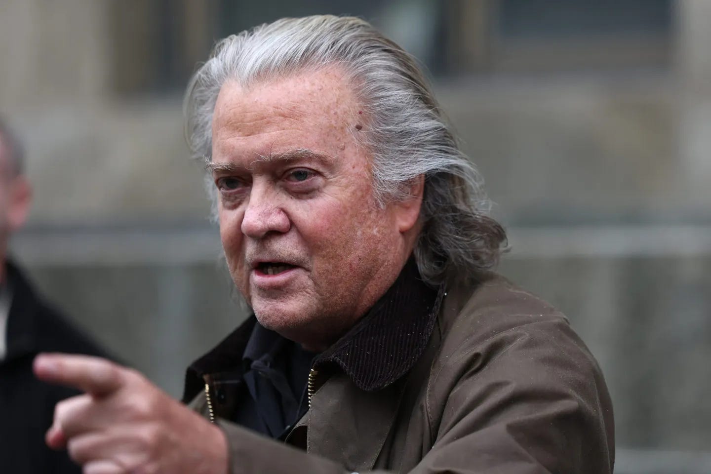 Steve Bannon outside Manhattan Criminal Court on Feb. 11.