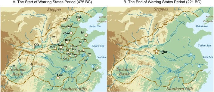 Modeling the warring states period: History dynamics of initial unified  empire in China (475 BC to 221 BC) - ScienceDirect