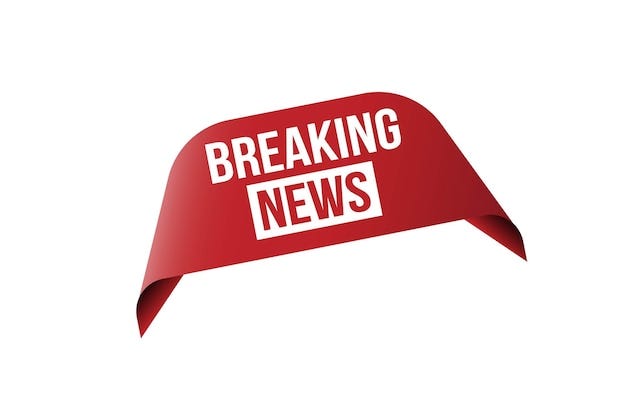 Premium Vector | Breaking news red ribbon label banner