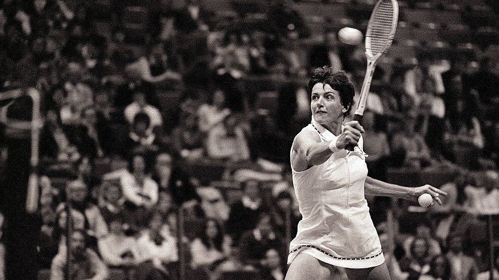 Margaret Court playing in the US in 1975