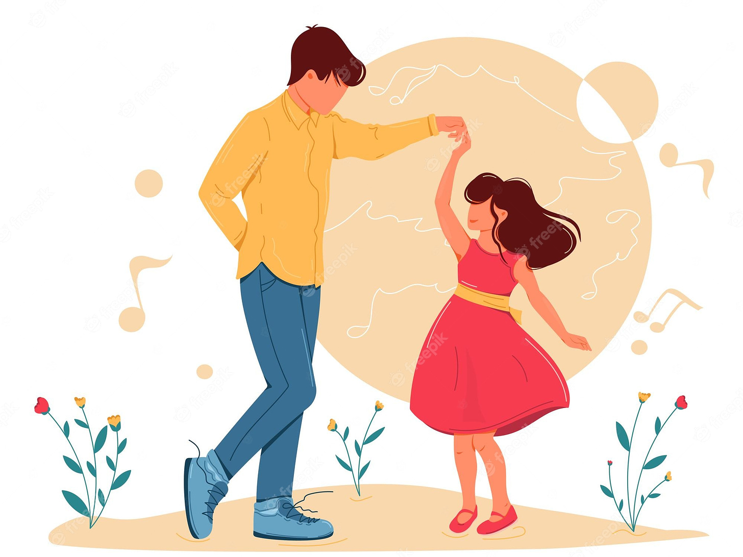 Premium Vector | Father and daughter are dancing together. having fun with  parent concept of vector illustration