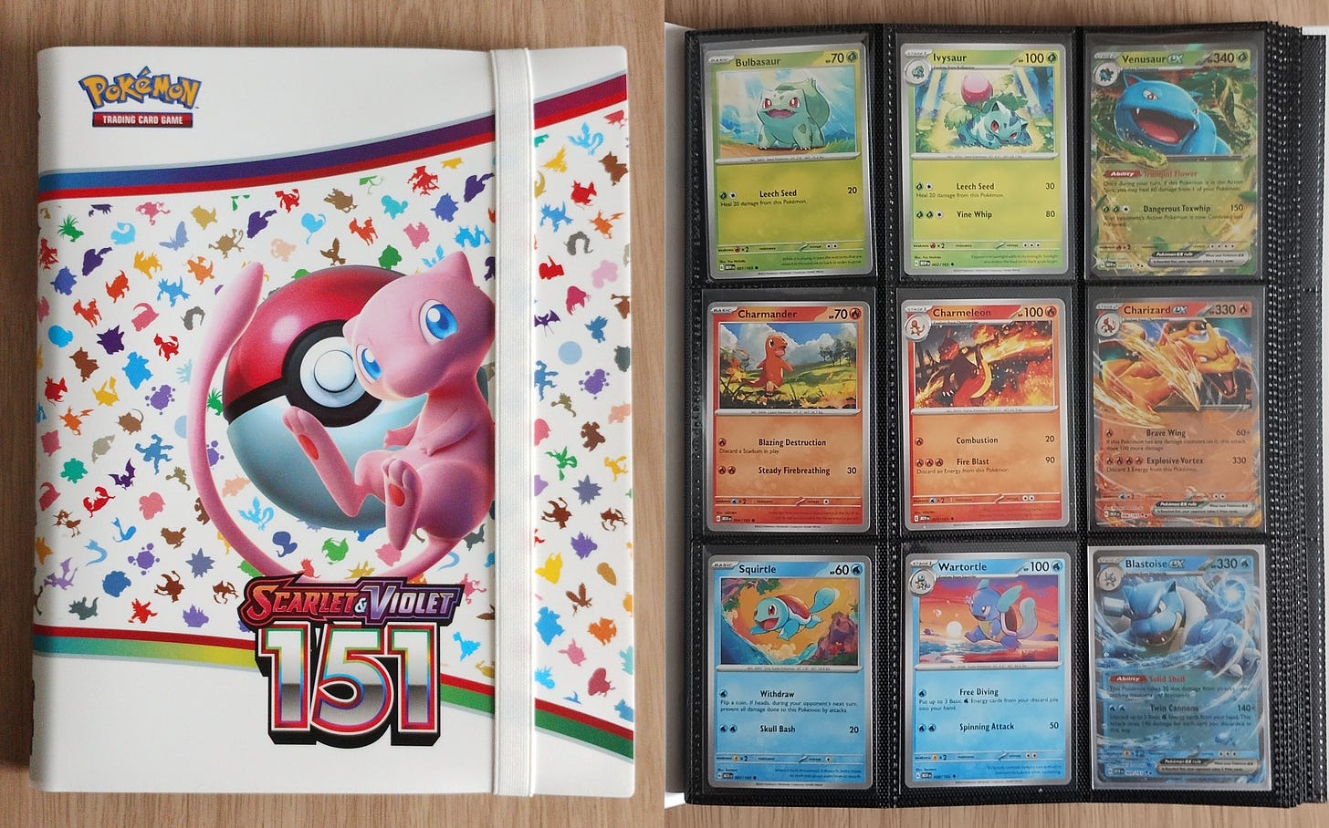 A photograph showing some of the cards in my dedicated Pokémon 151 folder