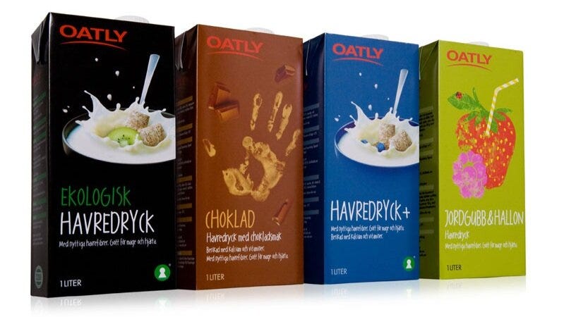 Oatly’s packaging in 2012.