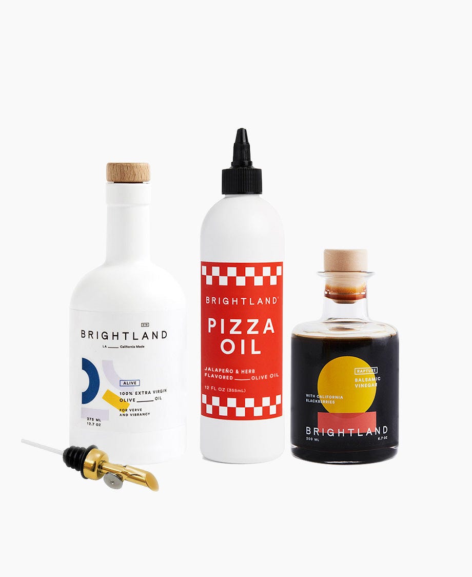 Pizza Oil, Olive Oil & Balsamic Vinegar Set, The Pizza Night Set by Brightland