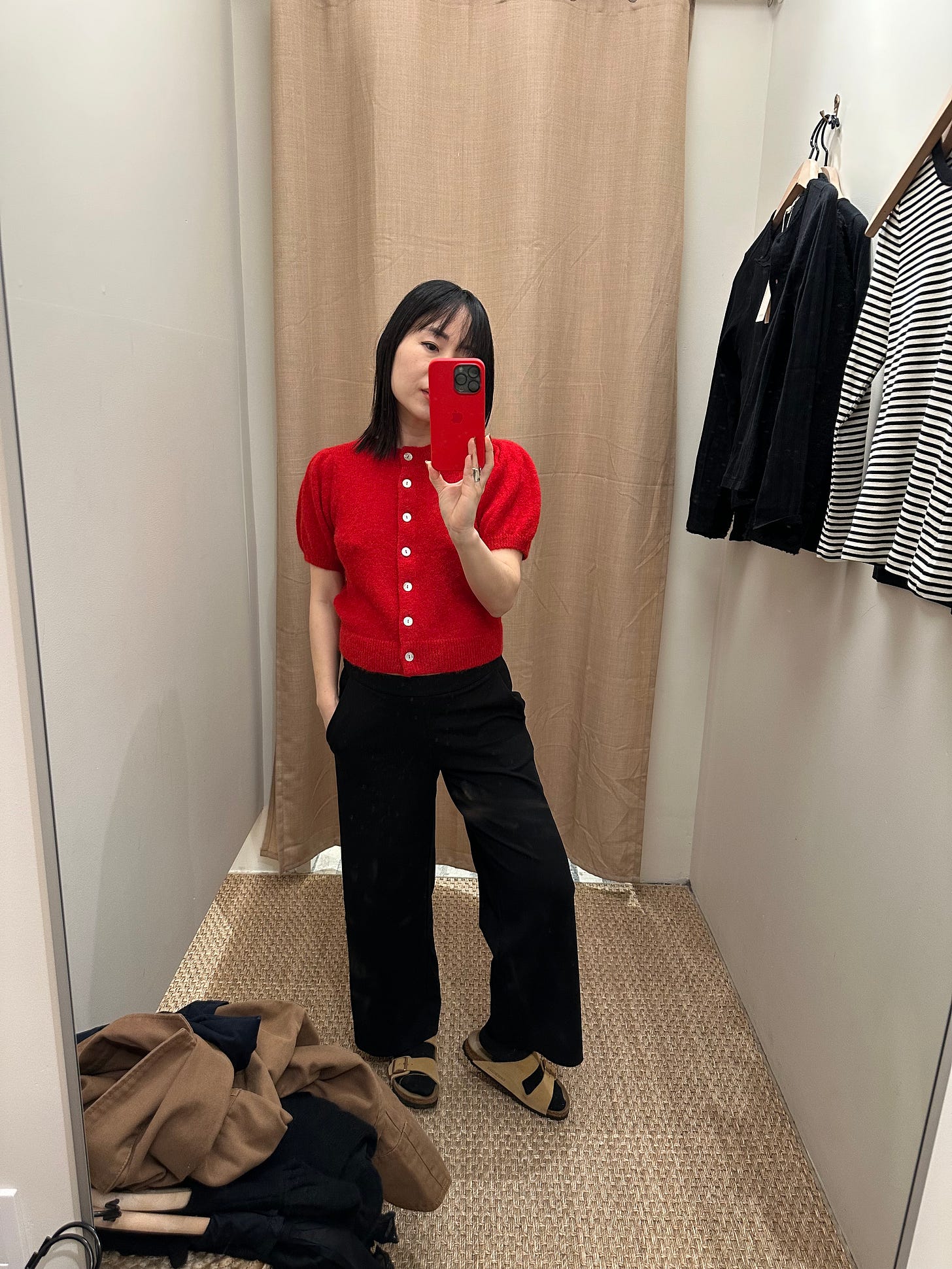 doen anisa cardigan red