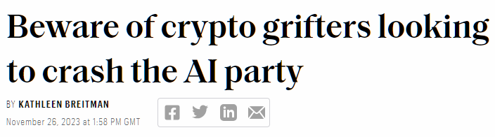 Beware of crypto grifters looking to crash the AI party