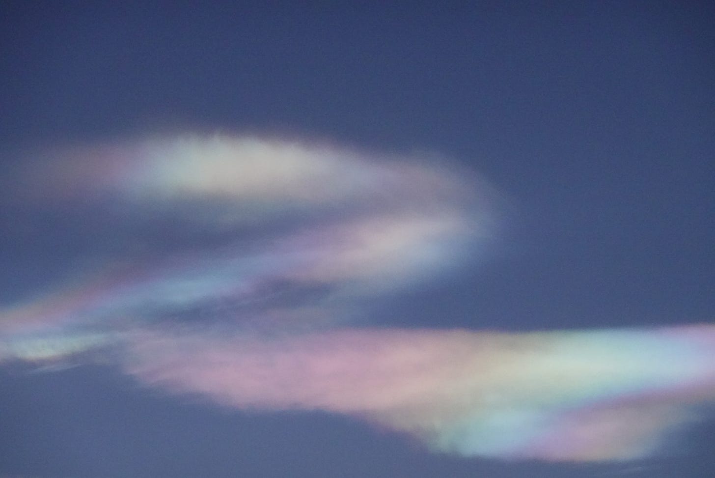 Nacreous clouds decorated the skies over North East Scotland on Christmas Eve