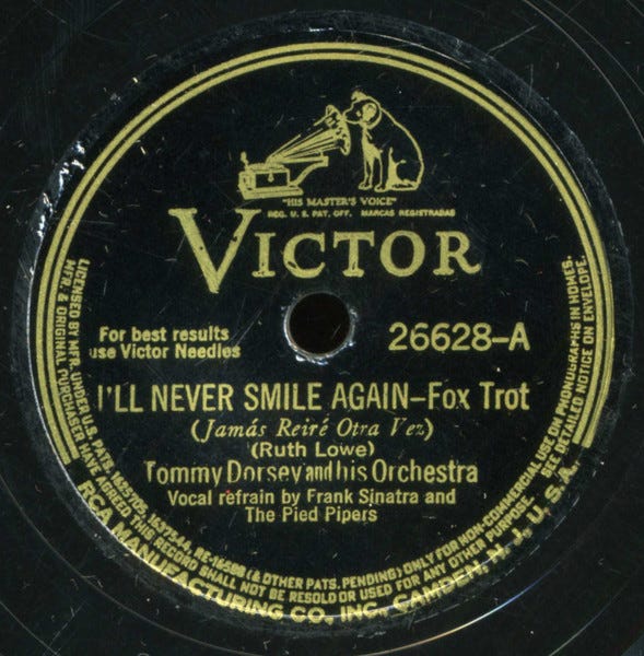 Tommy Dorsey And His Orchestra - I'll Never Smile Again / Marcheta |  Releases | Discogs